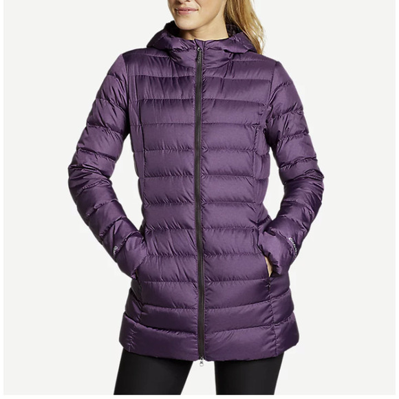 Eddie Bauer Jackets & Blazers - Eddie Bauer Lightweight Down Parka Hooded Puffer Jacket Purple Coat EB650 Small